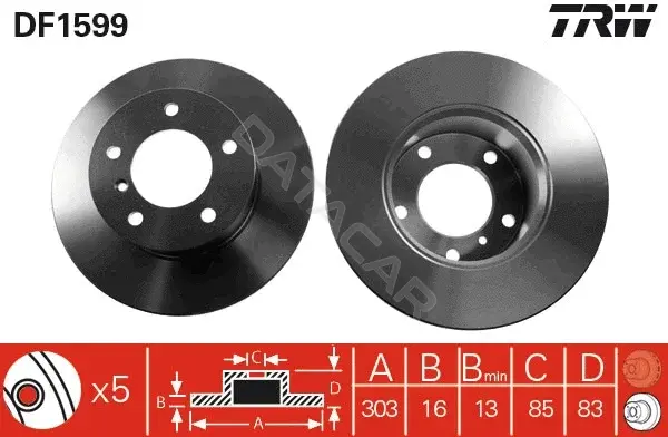 Тормозные диски TRW DF1599