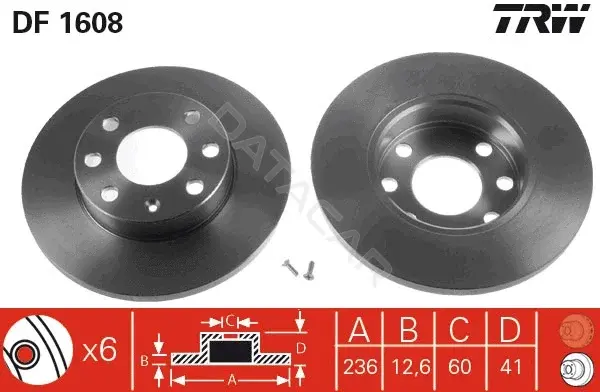 Тормозные диски TRW DF1608