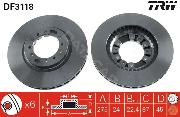 Тормозные диски TRW DF3118