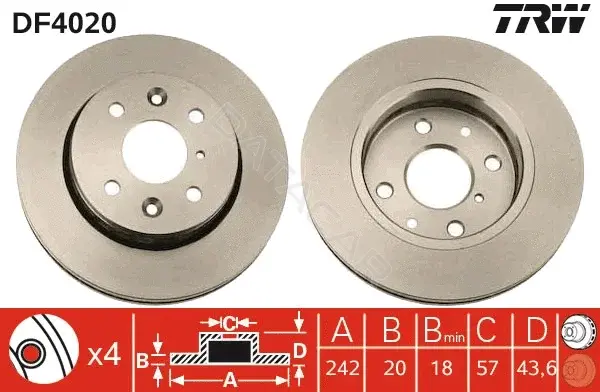 Тормозные диски TRW DF4020
