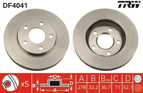 Тормозные диски TRW DF4041