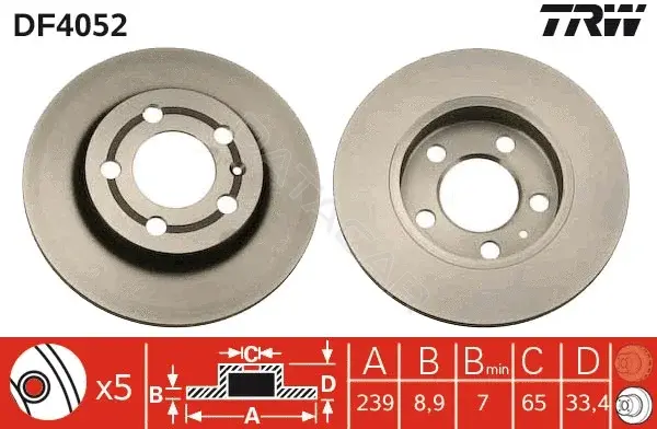 Тормозные диски TRW DF4052