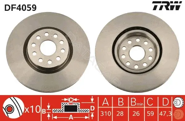 Тормозные диски TRW DF4059