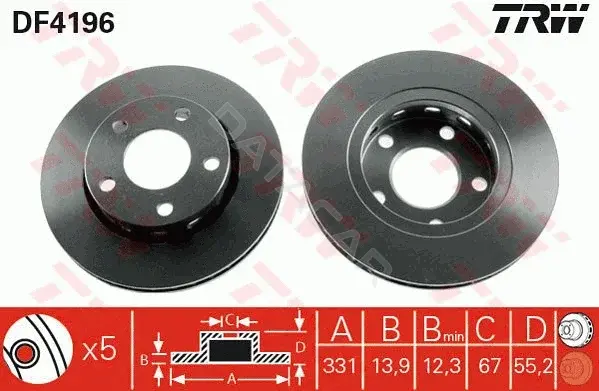 Тормозные диски TRW DF4196