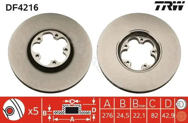 Тормозные диски TRW DF4216