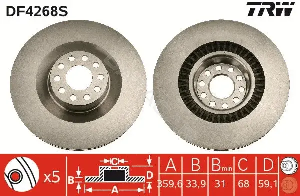 Тормозные диски TRW DF4268S