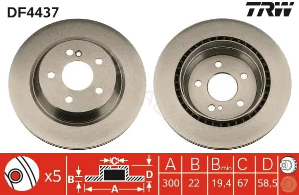 Тормозные диски TRW DF4437