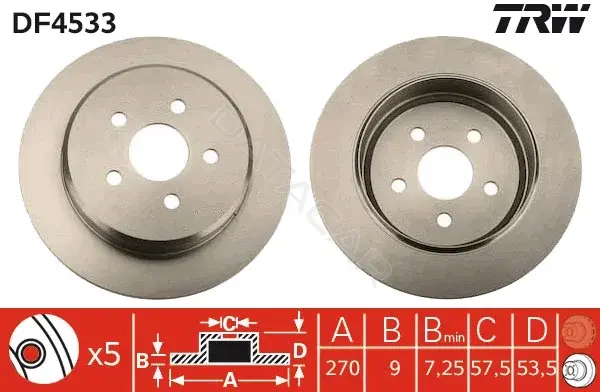 Тормозные диски TRW DF4533