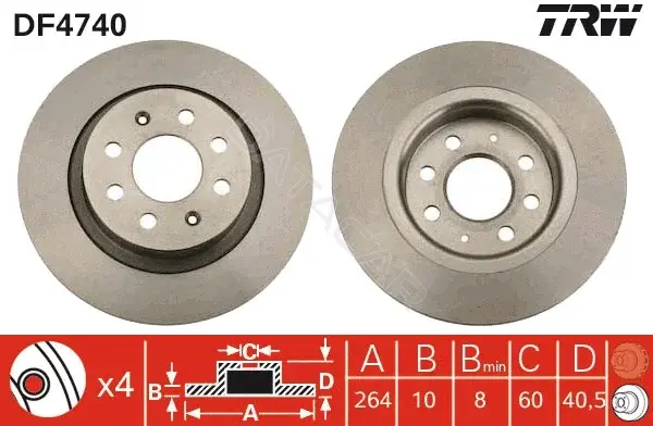 Тормозные диски TRW DF4740