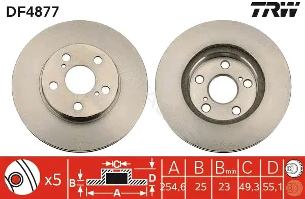 Тормозные диски TRW DF4877