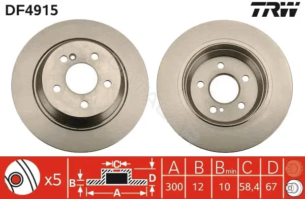 Тормозные диски TRW DF4915