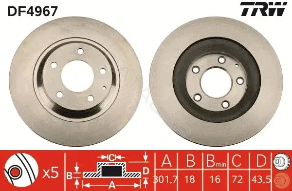 Тормозные диски TRW DF4967