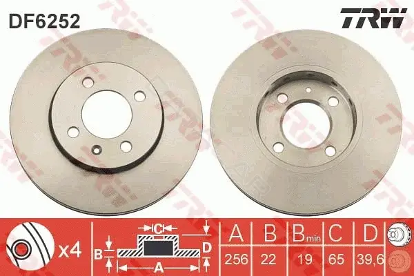 Тормозные диски TRW DF6252