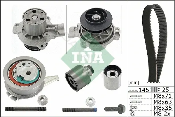 Комплект ГРМ с помпой INA 530065031