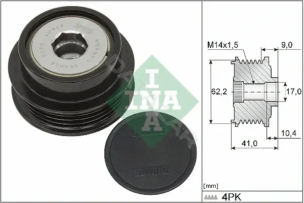 Шкив генератора INA 535033810