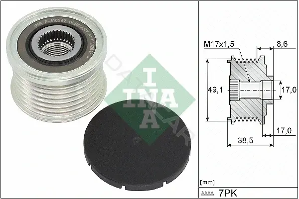 Шкив генератора INA 535034410