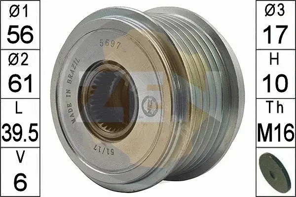 Шкив генератора ERA ZN5697