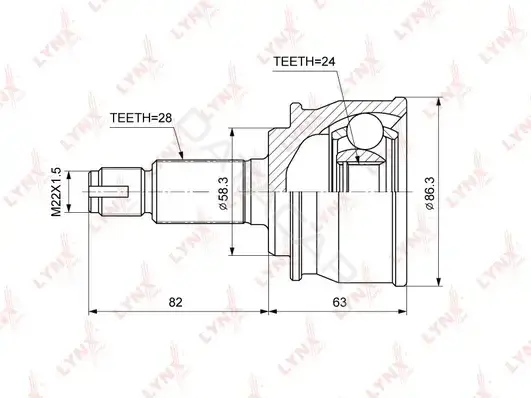 Шрус LYNXAUTO CO-3869