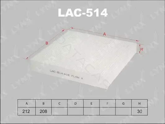Фильтр салонный LYNXAUTO LAC-514