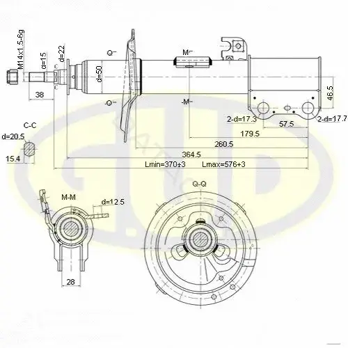 Амортизаторы GUD GSA334320