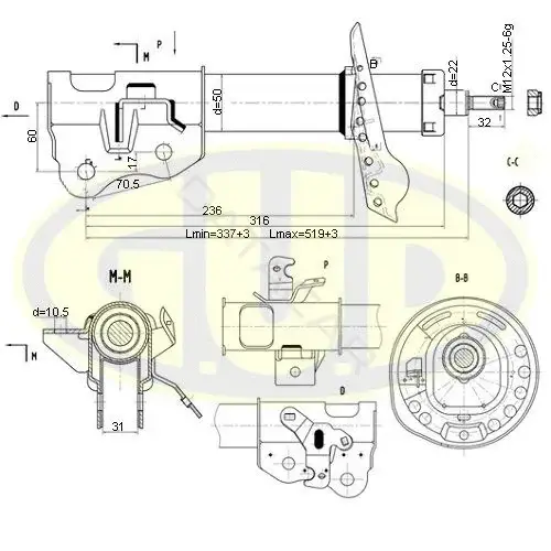 Амортизаторы GUD GSA339723
