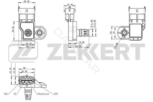 Датчик давления воздуха ZEKKERT SE-1040