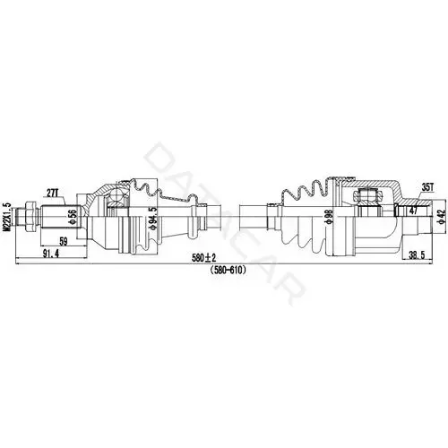 Приводной вал / Полуось ZIKMAR Z88047R
