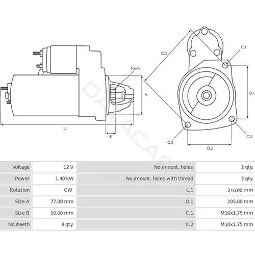 Стартер ZIKMAR Z28562R