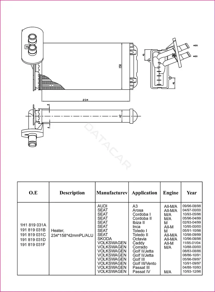 Радиатор печки M-TEX MTR58622