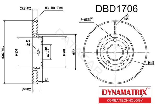 Тормозные диски DYNAMATRIX DBD1706