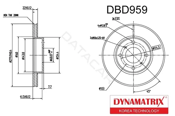 Тормозные диски DYNAMATRIX DBD959