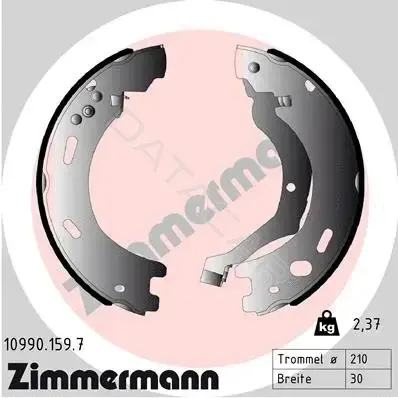 Барабанные колодки ZIMMERMANN 10990.159.7