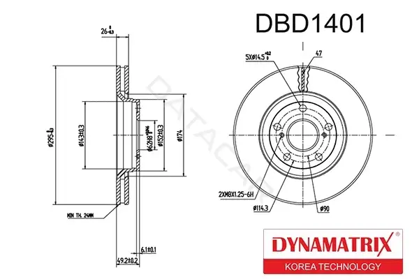 Тормозные диски DYNAMATRIX DBD1401