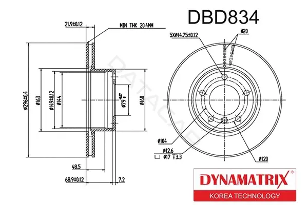 Тормозные диски DYNAMATRIX DBD834