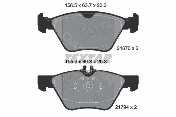 Тормозные колодки TEXTAR 2167001