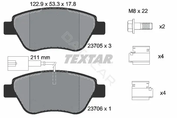 Тормозные колодки TEXTAR 2370502