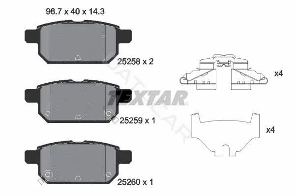 Тормозные колодки TEXTAR 2525801