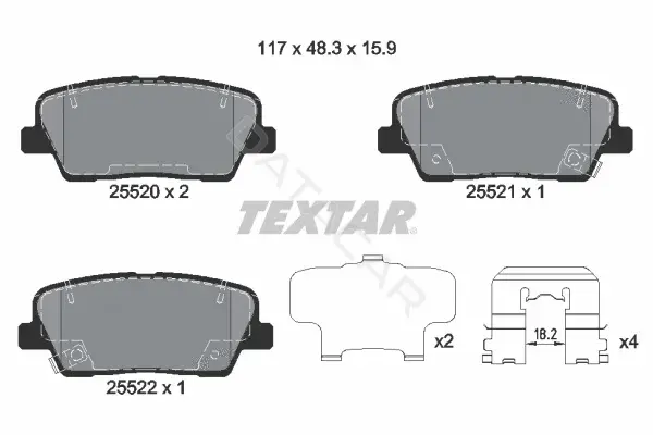 Тормозные колодки TEXTAR 2552001