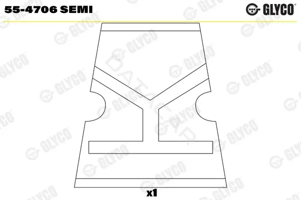 Вкладыши шатунные GLYCO 55-4706SEMI