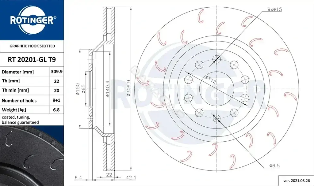 Тормозные диски ROTINGER RT20201-GLT9