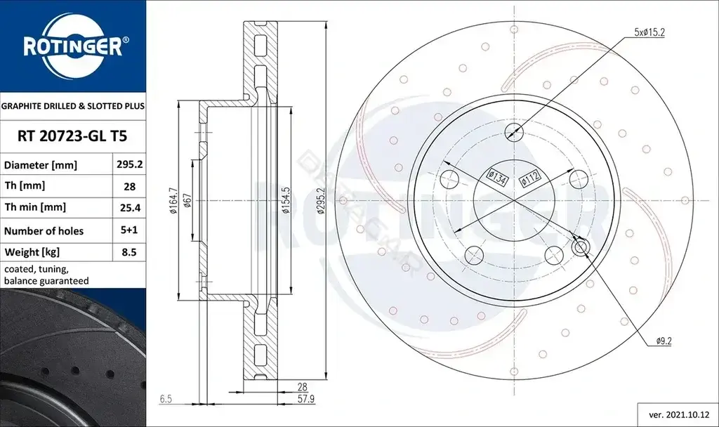 Тормозные диски ROTINGER RT20723-GLT5