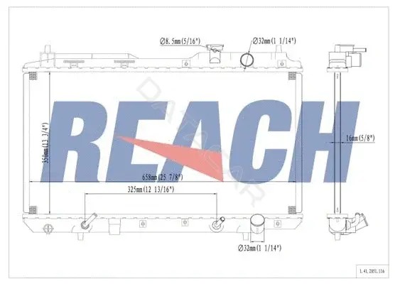 Радиатор охлаждения REACH 1.41.2051.116