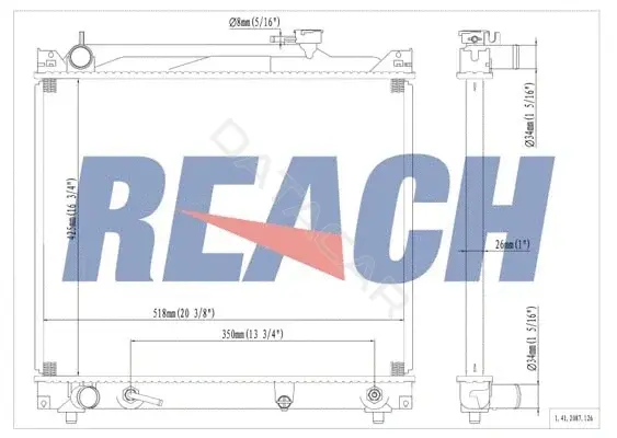 Радиатор охлаждения REACH 1.41.2087.126
