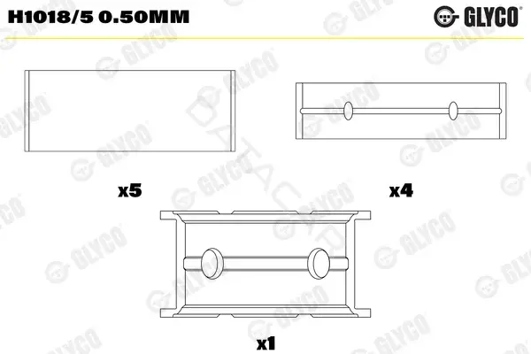 Вкладыши коренные GLYCO H1018/50.50mm