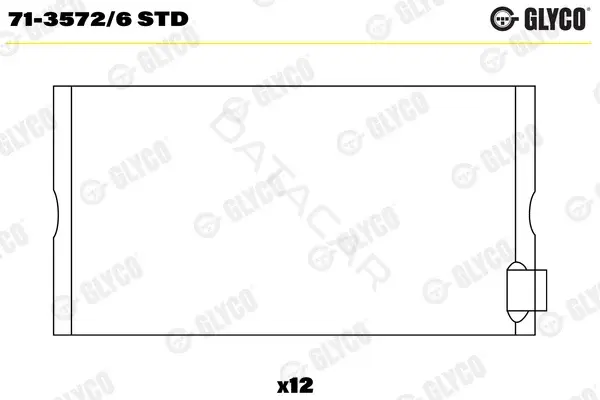 Вкладыши шатунные GLYCO 71-3572/6STD