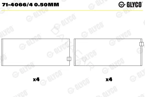 Вкладыши шатунные GLYCO 71-4066/40.50mm