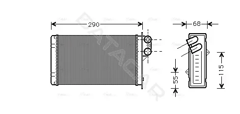 Радиатор печки AVA PE6100