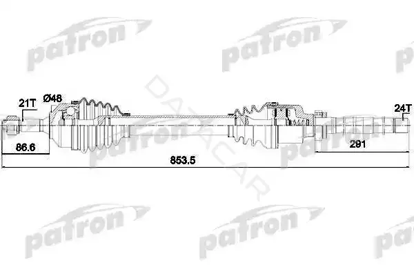 Приводной вал / Полуось PATRON PDS0130