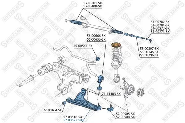 Рычаги STELLOX 57-03522-SX