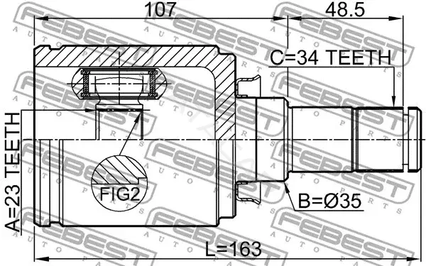 Шрус FEBEST 1811-A16RH